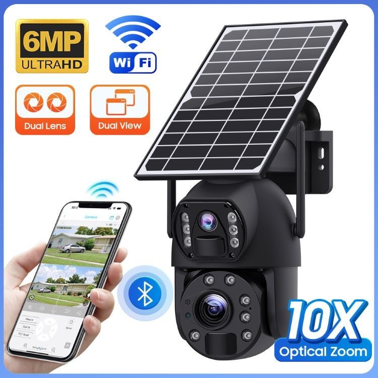 ワイヤレス監視 UBOX 太陽光カメラ 6MP 解像度 カラー ナイトビジョン